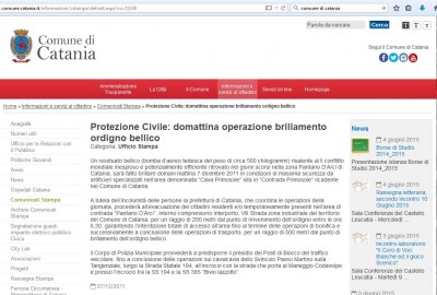 Comunicato Comune Catania del 2011